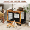 Indoor Decorative Pet House End Table w/3 Lockable Doors-Brown