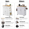 Kitchen Island Rolling Storage Cabinet Trolley Cart Adjustable Shelves 2 Drawers