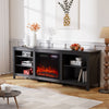178cm TV Stand Unit Cabinet Recessed 23" Electric Fireplace with Storage Shelves