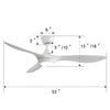 Living Room Ceiling Fan LED lighting Fan Reversible Motor Blades Remote Control