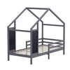 Kid House Bed Frame Single Bed Solid Wood House Shape Toddler Child Floor Frame