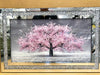 Crushed Diamond Blossom Tree Picture Pink Liquid Art 3D Wall Hung 80x50 cm