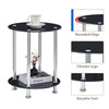 Nest of 3 Black Clear Tempered Glass Side End Lamp Sofa Tables Nested Tables