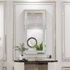 XXL Rectangular Crushed Diamond Mirror Crystal Surround Silver Mirror Hang Lean