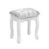 Dressing Table with Mirror and Stool, Vanity Desk with Mirror and Drawers White