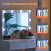 Dressing Table LED Lights Mirror Drawers Make up Desk Bedside Cabinet Stool Set