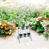 3 Tier Metal Plant Stand Ladder Flower Pot Display Rack Shelf Indoor & Outdoor