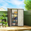 Outdoor Storage Shed Steel Garden Shed w/ Lockable Door Light Grey