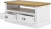 Coffee Table 2 Drawer Storage Rectangular Living Room Cabinet Wood Metal White