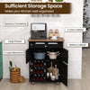 3-Tier Kitchen Island Kitchen Cart Wine Racks Rolling Storage Trolley Cart Black