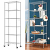 6 Tier Metal Storage Rack Shelving Wire Shelf Kitchen Office Unit Stand w/Wheels