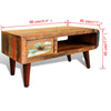 Coffee Table with Curved 1 Drawer Reclaimed Wood Home Furniture Z6E0