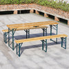 Folding Wooden Beer Table and Bench Set Garden Outdoor Bistro Bench Desk Chairs