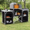 Folding Aluminium Camping Table Kitchen Unit Storage Outdoor Cooking Station UK