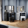 Dressing Table Makeup Desk with LED Light Mirror Drawer Stool Bedroom Vanity Set