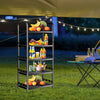 Metal Kitchen Trolley Shelving Rotating Storage Cart Mobile Shelving Rack Black