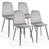 4X Dining Chairs Velvet Padded Seat Metal Legs Kitchen Chair Home Office Set