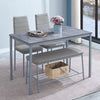 Rectangular Grey Marble MDF Top Dining Table Metal Legs Dining Room Kitchen