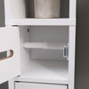 Modern Bathroom Tall Cabinet with Storage Shelf&Door Corner Shelf Bookshelf
