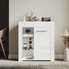 High Gloss White RGB LED Sideboard Cabinet Storage Doors Living Room Cupboard