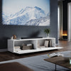 High Gloss Floating TV Unit Stand Cabinet 140cm White Wall Mounted Entertainment
