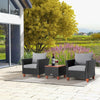 3 PCS Outdoor Wicker Bistro Set Garden Patio Rattan Sofa Set w/Cushion