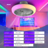 Modern LED Ceiling Fan with Light Dimmable RGB Ceiling Fan Lamp Remote Npzueagnc