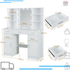 Makeup Dressing Table Set 10 LED Lighted Mirror Vanity Desk w/ Stool 3 Drawers