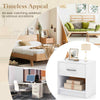 Bedroom Modern End Table Compact Nightstand w/Storage Shelf-White