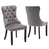 Set of 2 Velvet Dining Chairs High Back Wooden Legs for Home Dining Room Kitchen