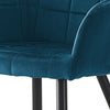Pair of Blue Velvet Dining Chairs with Arm rest Kitchen Dining Room Chairs