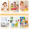 Children Wooden Table and 4 Chairs Set Activity Desk Set Colorful