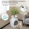 Smart Plant Cat Litter Box Electronic Odor Removal & Sterilization w/ Faux Plant