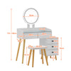 LED Mirror Dressing Table Vanity Make up Desk with 5 Drawers and Stool