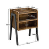 3-Tier Sofa Side End Table Stackable Bedside Table with Metal Frame for Bedroom