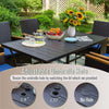 Metal Garden Dining Table Outdoor Patio Table w/ Umbrella Hole for 6 Person