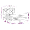 Bed Frame with Solid Pine Wood Headboard 140 x 200 , Bed, Double Bed, F6Y7