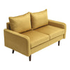 Double Seat Sofa Loveseat Couch 2 Seater Velvet Armchair w/ Wood Legs&Cushions