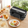 1200W Electric Panini Press Grill w/ Non-stick Plates-Black