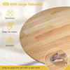 Kitchen Dining Table Round Wooden Dining Table With Curved Trestle Legs 4-person