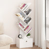 Smilesun 8-Tier Tree Bookshelf w/ Drawer Tall Bookcase Storage Floor Standing