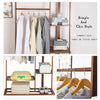 Modern Minimalist Wooden Clothes Rail Rack Garment Stand Bedroom Storage Shelves