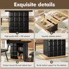 Extendable Dining Table with Storage Cabinet 110-140 cm Kitchen Telescopic Table