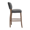2x Breakfast High Bar Home Kitchen Pub Stools Chair Linen Seat Padded Wooden Leg