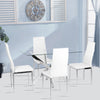 Dining Table and 2/4/6 Chairs Set Tempered Glass PVC Leather Rectangle White NEW