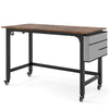 Mobile Computer Desk 120cm Home Office Desk w/ Storage Bag & 2 Headphone Hooks