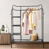 Metal Double Clothes Rail Garment Hanging Rack Shelf Display Shoe Stand w/ Hooks