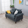 2 Seater faux leather/Linen Fabric Love Seat Sofa Armchair with Footstool Couch