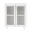 Sideboard Kitchen Buffet Cupboard Console Table with Glass Doors Cabinet 2 Shelf