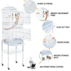Parrot Cage Bird Cage Metal Budgies Cage with Roof Top&Toys with Rolling Stand